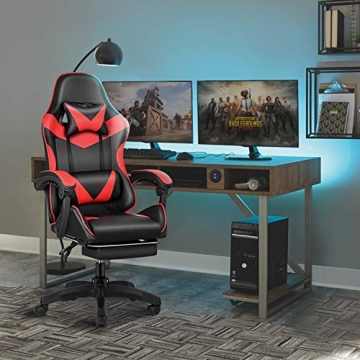 Ergonomic Gaming Chair with Footrest and Lumbar Support