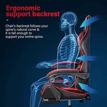 Ergonomic Gaming Chair with Footrest and Lumbar Support