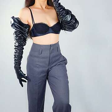 DooWay Super Long Leather Gloves Stylish Touchscreen Design