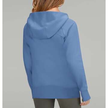 rrhss Girls Zip Up Hoodies Sweatshirts Long Sleeve Thumb Hole Pullover Tops with Pockets 5-14 Years, Runs Small Blue