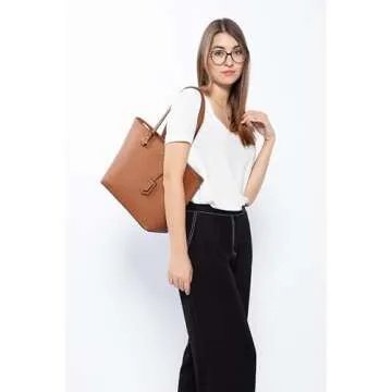 LOVEVOOK Purses for Women Classic Shoulder Tote Satchel Hobo Bags 3pcs Handbags Gift for Her Brown