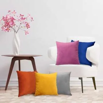 Jyumini Pack of 2 Velvet Soft Throw Pillow Covers 18x18 Inch, Silky Square Decorative Cushion Cases with Zipper for Home Decor Pillow Case Living Room Couch Sofa Bedroom, Grey