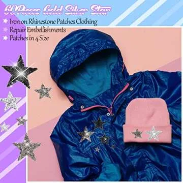 Geosar 60 Pcs Iron-on Star Patches for Creative DIY Fashion