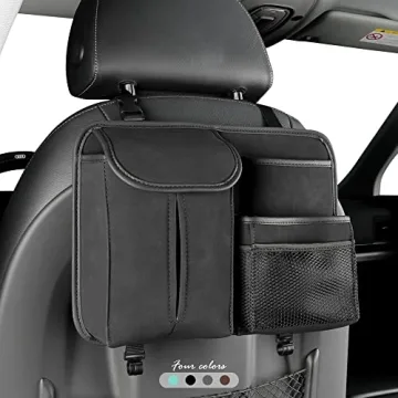 JEYODA Car Seat Back Organizer Large Capacity Suede Bag