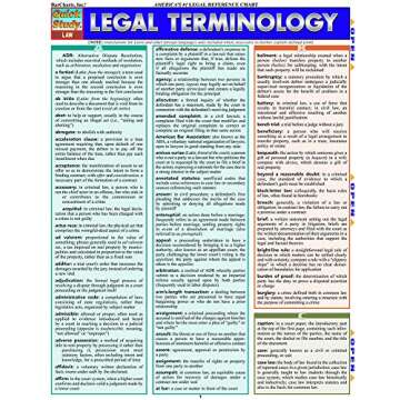 Legal Terminology QuickStudy Laminated Reference Guide for Students & Professionals