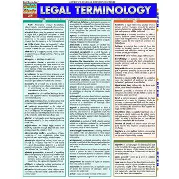 Legal Terminology QuickStudy Laminated Reference Guide for Students & Professionals