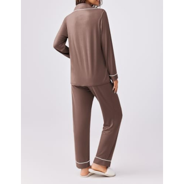 Ekouaer Women's Soft Pajama Set - Button Down PJs