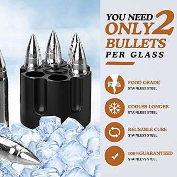 Gifts for Men Dad, Valentines Day, Gifts for Him, Unique Anniversary Birthday Gift Idea for Husband Boyfriend, Whiskey Stones, Grandpa Brother Women Man Cave Presents Cool Gadgets Stuff Bourbon