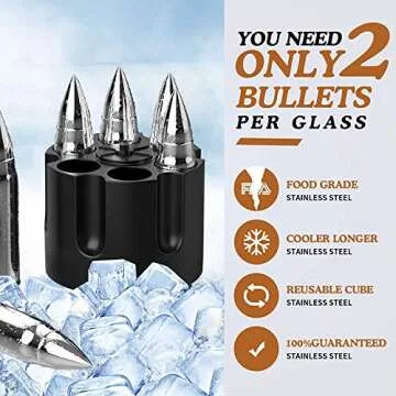 Gifts for Men Dad, Valentines Day, Gifts for Him, Unique Anniversary Birthday Gift Idea for Husband Boyfriend, Whiskey Stones, Grandpa Brother Women Man Cave Presents Cool Gadgets Stuff Bourbon