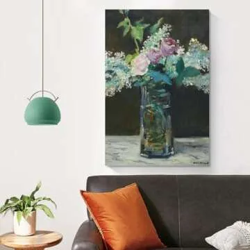 Edouard Manet,Vase of White Lilacs And Roses, 1883,art Prints,Vintage Art,canvas Wall Art,famous Art Canvas Art Poster And Wall Art Picture Print Modern Family Bedroom Decor Posters 12x18inch(30x45cm)