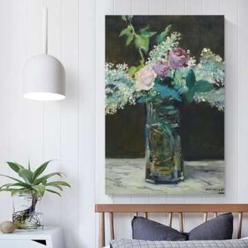 Edouard Manet,Vase of White Lilacs And Roses, 1883,art Prints,Vintage Art,canvas Wall Art,famous Art Canvas Art Poster And Wall Art Picture Print Modern Family Bedroom Decor Posters 12x18inch(30x45cm)