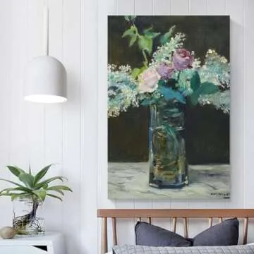 Edouard Manet,Vase of White Lilacs And Roses, 1883,art Prints,Vintage Art,canvas Wall Art,famous Art Canvas Art Poster And Wall Art Picture Print Modern Family Bedroom Decor Posters 12x18inch(30x45cm)