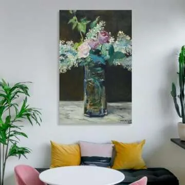 Edouard Manet,Vase of White Lilacs And Roses, 1883,art Prints,Vintage Art,canvas Wall Art,famous Art Canvas Art Poster And Wall Art Picture Print Modern Family Bedroom Decor Posters 12x18inch(30x45cm)