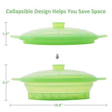 Collapsible Microwave Steamer Cooker - BPA Free Silicone Kitchen Tool for Healthy Meal Prep