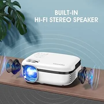 DBPOWER Wifi Mini Projector, 8500L Wifi Projector 1080P Full HD Supported & 240" Display Video Projector, Mini Portable Projector Movie Projector Compatible w/Phone/TV Stick/Laptop/PC/PS4