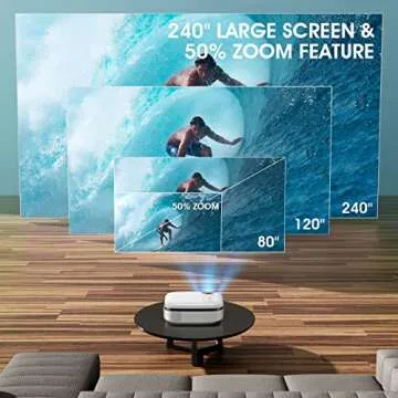 DBPOWER Wifi Mini Projector, 8500L Wifi Projector 1080P Full HD Supported & 240" Display Video Projector, Mini Portable Projector Movie Projector Compatible w/Phone/TV Stick/Laptop/PC/PS4