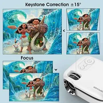 DBPOWER Wifi Mini Projector, 8500L Wifi Projector 1080P Full HD Supported & 240" Display Video Projector, Mini Portable Projector Movie Projector Compatible w/Phone/TV Stick/Laptop/PC/PS4