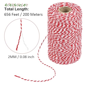 Tenn Well Red and White Twine for Crafts and Gifts