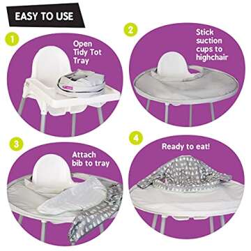 Coverall Food Catcher bib with Sleeves attaches to highchair Tray - Tidy Tot Bib & Tray Kit. Baby Weaning Bib Ideal for Baby led weaning and Messy Play (Sage Green)