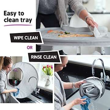 Coverall Food Catcher bib with Sleeves attaches to highchair Tray - Tidy Tot Bib & Tray Kit. Baby Weaning Bib Ideal for Baby led weaning and Messy Play (Sage Green)