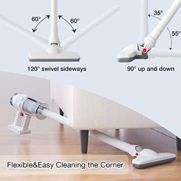 KEROMEE Cordless Vacuum Cleaner, Handheld 5-in-1 Small Stick Lightweight Vacuum Car Vacuum for Pet Hair Hardwood Floor Cleaning