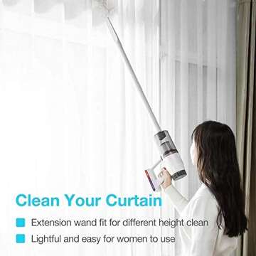 KEROMEE Cordless Vacuum Cleaner, Handheld 5-in-1 Small Stick Lightweight Vacuum Car Vacuum for Pet Hair Hardwood Floor Cleaning