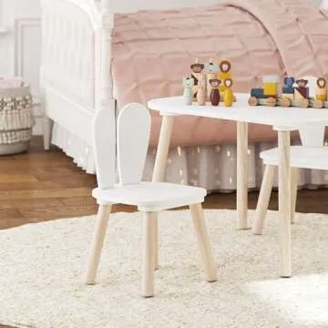 UTEX Kids Table and Chair Set, Fun Bunny Design for Children
