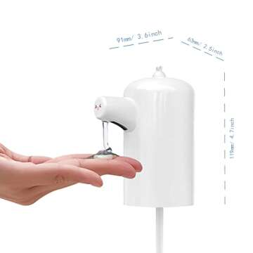 Automatic Liquid Soap Dispenser Pump for Regular Mouth Bottles, Standard (20 mm - 33mm / 0.79 in- 1.26 in) Neck Size, Upgraded Adjustable Rechargeable Touchless Hand Sanitizer Dispenser