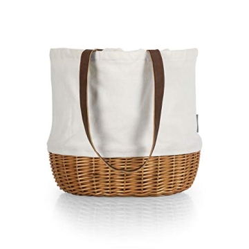 Coronado Canvas and Willow Basket Tote by Picnic Time