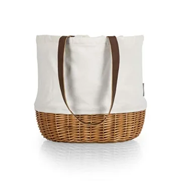 Coronado Canvas and Willow Basket Tote by Picnic Time