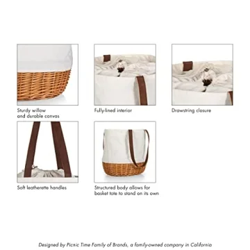 Coronado Canvas and Willow Basket Tote by Picnic Time