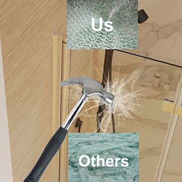 ExBrite 30-31.5 in.W x 72 in.H Bifold Frameless Glass Shower Door,1/4 in. Fold Clear Glass Shower Panel Pivot Swing Shower Doors,Matte Black Finish,Reversible Installation