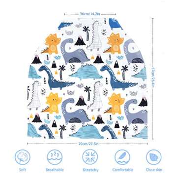 Nursing Cover Breastfeeding Cover, Stretchy Car Seat Cover for Babies, Soft Breathable Infant Carsea...
