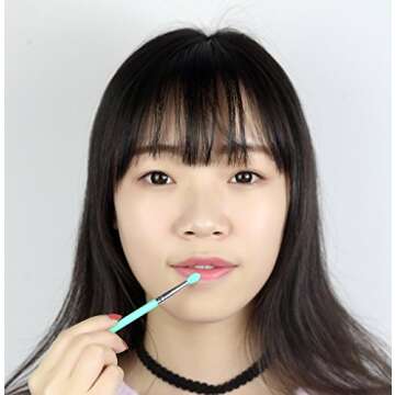 LORMAY 7 Pcs Silicone Brush applicator kit for UV Resin Epoxy Art Crafting and Cream Makeup Products (Mint Green)