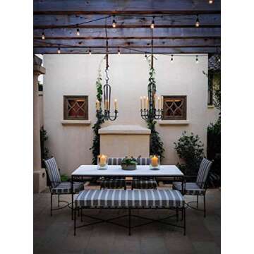 MagicPro Solar String Lights, 15 LED Bulbs Waterproof Heavy Duty Outdoor 44 Ft for Garden Yard Deck Warm White