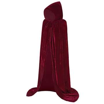 ALIZIWAY Red Cloak Cape Costume Women Cosplay Red Riding Hood Cape Velvet Halloween Costumes 07BUXXL