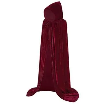 ALIZIWAY Red Cloak Cape Costume Women Cosplay Red Riding Hood Cape Velvet Halloween Costumes 07BUXXL