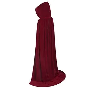 ALIZIWAY Red Cloak Cape Costume Women Cosplay Red Riding Hood Cape Velvet Halloween Costumes 07BUXXL