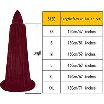ALIZIWAY Red Cloak Cape Costume Women Cosplay Red Riding Hood Cape Velvet Halloween Costumes 07BUXXL