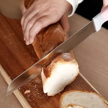 hecef Pink Combo, 14 Pieces Kitchen Knife Block Set with Wooden Block Pink, 32 PCS Silicone Cooking Utensils Set Pink