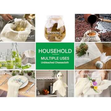 Premium Organic Cheese Cloths for Sustainable Cooking & Crafts