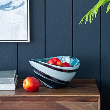 A&B Home Unique Blue and White Decorative Bowl for Home