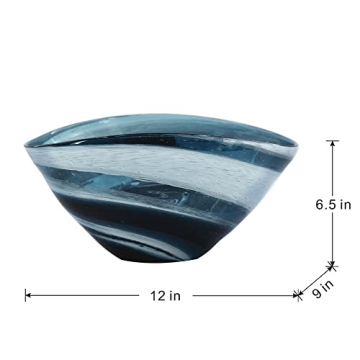 A&B Home Unique Blue and White Decorative Bowl for Home