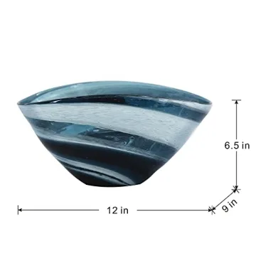 A&B Home Unique Blue and White Decorative Bowl for Home