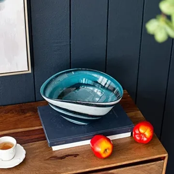 A&B Home Unique Blue and White Decorative Bowl for Home