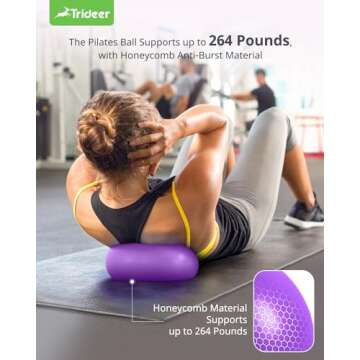 Trideer Pilates Ball - 9 Inch Core Ball for Yoga, Pilates, Core Training, Physical Therapy, Balance ...