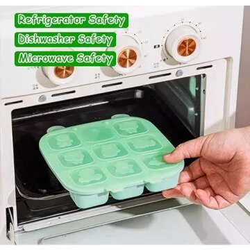 Lphianx Silicone Freezer Tray with Lid, Food Storage Container for Homemade Baby Food, Vegetable, Fruit Purees, Breast Milk Feeder & Mini Nibble Combo, Breastmilk Popsicle Molds, 3 Pack (S)