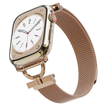 Rose Gold Stainless Steel Mesh Loop Band for Apple Watch
