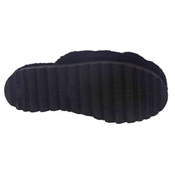 UGG Women's Super Fluff Slipper, BLACK, 8