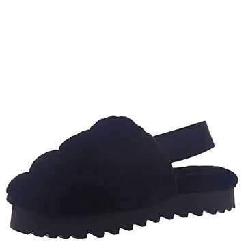 UGG Women's Super Fluff Slipper, BLACK, 8